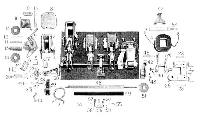 D.C. Magnetic Contactor Form 100-3L3A Diagram