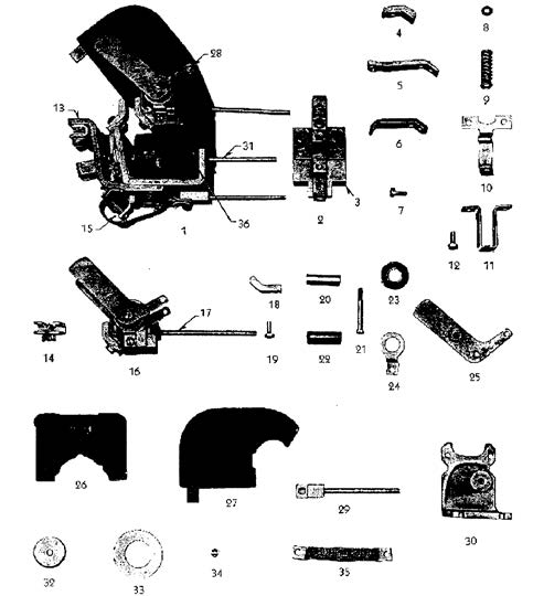 Type M Frame 701 DC Magnetic Contactor Diagram